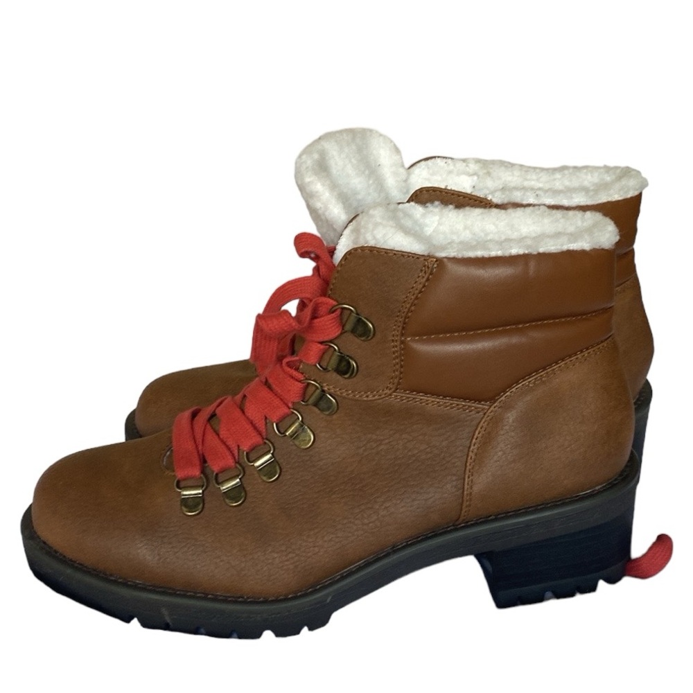 Brown Boots with Red Laces sz 9